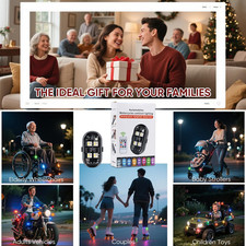 Upgraded 4Leds 6 PCS Wireless LED Strobe Lights with Remote Control 8 Colors Led