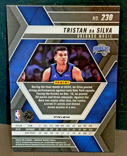 Tristan Da Silva 2024-25 Panini Mosaic Genesis Rookie SSP Case Hit #230 RC Magic - Picture 2 of 2