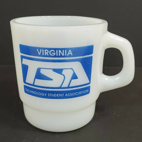 Galaxy TSA Virginia Technology Student Assoc Milk Glass Mug Vtg Made in Mexico
