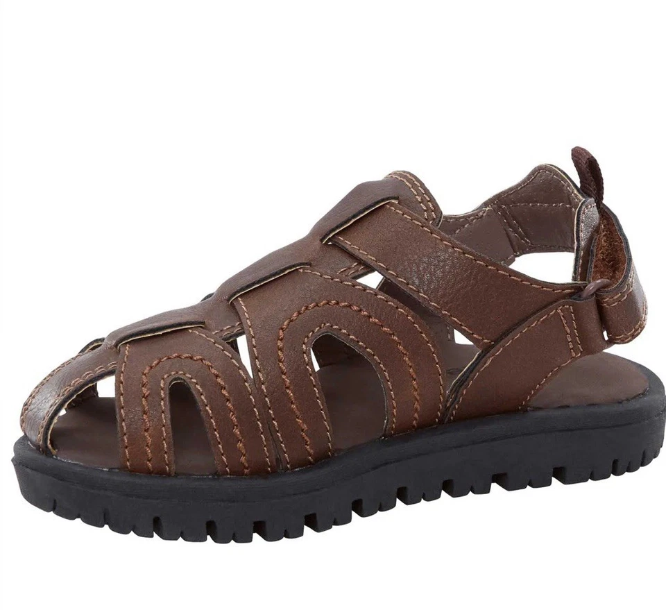 Sandalia Carter's Fisherman para niños pequeños talla 7 Vasco imitación cuero marrón Foto 3 de 4