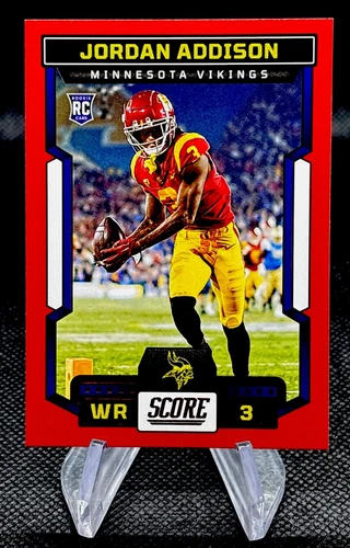 2023 Panini Score Red Jordan Addison #346 RC Minnesota Vikings