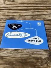 Gm 1959 Chevrolet Convertible Top Operation And Care Pamphlet Gm 1959 Chevrolet Convertible Top Operation And Care Pamphlet
