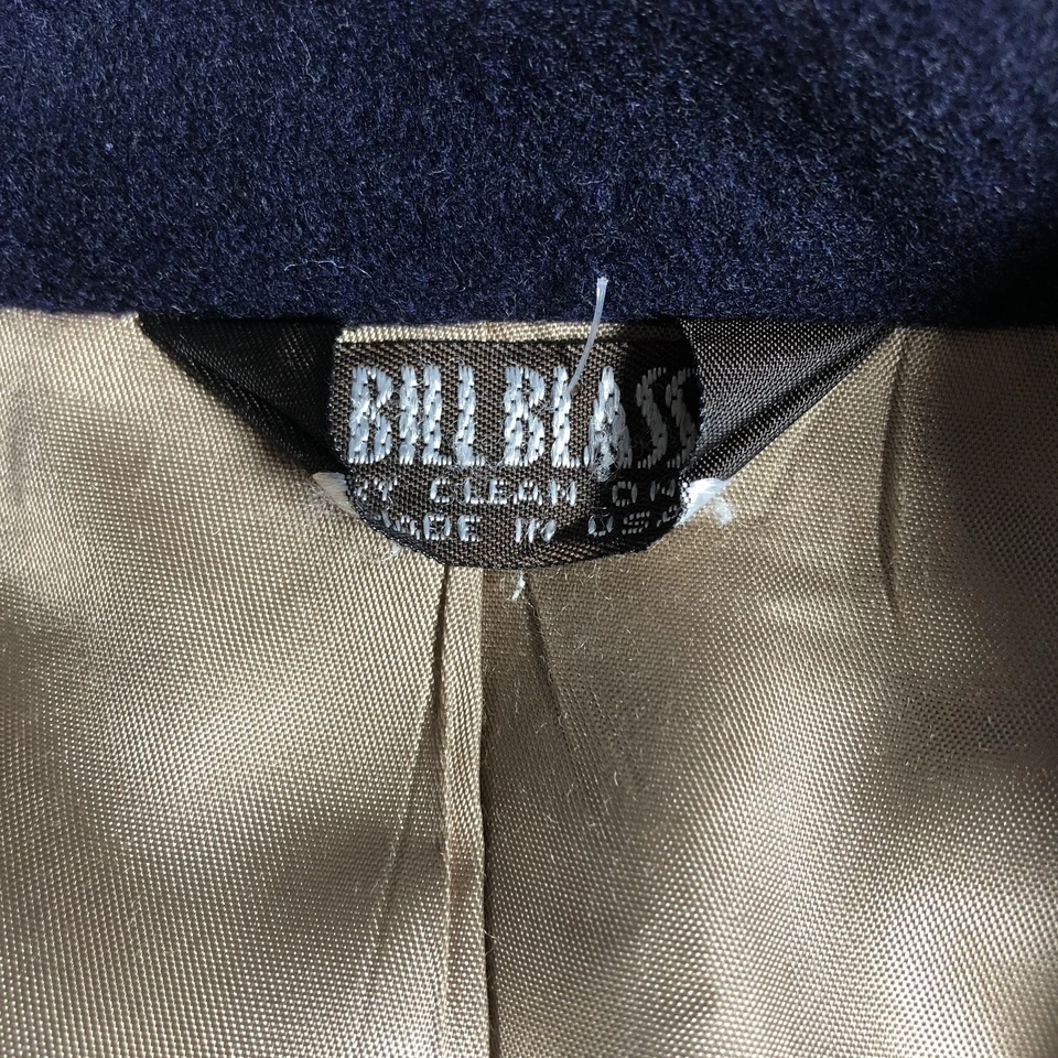 Blazer Bill Blass DE COLECCIÓN Para Hombre Grande Azul Marino 100% Cachemira Hecho en EE. UU. 2 Botones Años 80 Foto 2 de 4