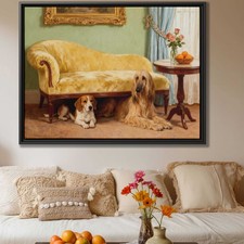 Beagle Dog Oil Painting Canvas Wall Art Vintage Print for Living Room Decor