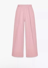 ZARA WASHED EFFECT WIDE LEG INTERLOCK PANTS Dusty pink  4174/191/676
