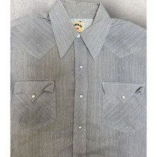 Vintage Navajo Western Shirt Aztec Strips Medium Pearl Snap Cowboy