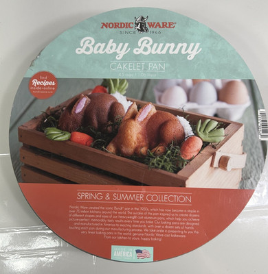 NEW Nordic Ware Baby Bunny Cakelet Pan Cast Aluminum 6 Bunny Mold Easter USA B39