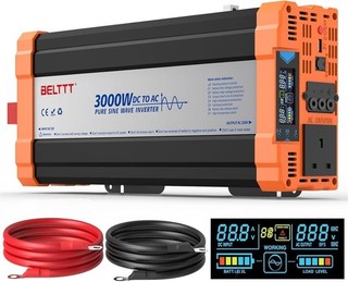 Pure Sine Wave Inverter 3000W 12V to 240V with AC Sockets LED Display