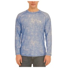 Spyder Swim Men's Long Sleeve Tee Rash Guard Shirt Blue, M