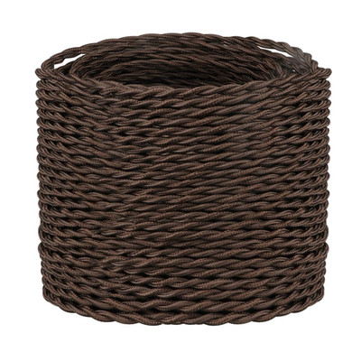 32.8Ft Twisted Cloth Covered Wire, Brown 18/2 Cloth Covered Electrical Wire, 18