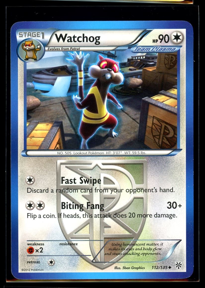 2013 Black & White - Plasma Storm Watchog #112 Non Holo Pokemon Card