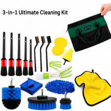 Auto Reinigungsset 18tlg PRO Innenraum Felgenbürste Mikrofasertuch Set mit Tasch