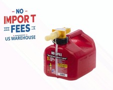 No-Spill 1.25 Gallon Gasoline Gas Can Fuel Container Push Button Auto Stop Red