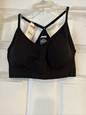 Avia Women's Sports Bra Size L Black NWT Nylon Spandex