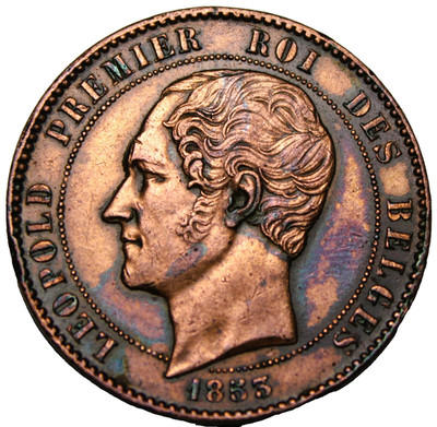 1853 Belgium 32mm Copper Medal~Wedding of Leopold II & Marie Henriette #M164