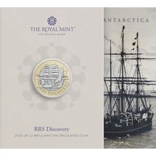 2025 United Kingdom £ 2 GBP BU Coin - Iconic Navy Vessels: RRS Discovery