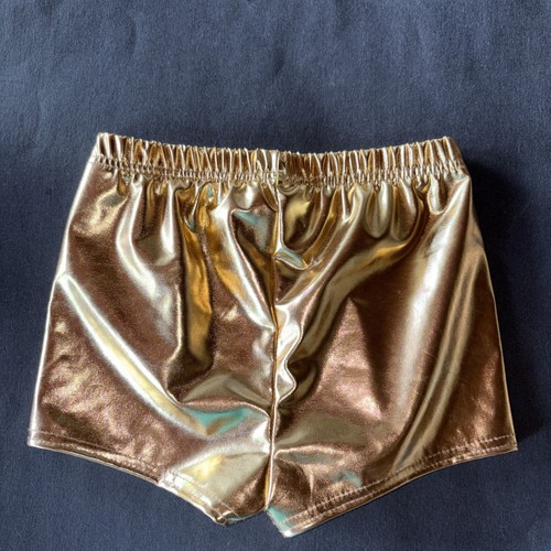 Girls Gold Metallic Shimmer Shorts Size S 10 - 12 YO - Picture 4 of 4
