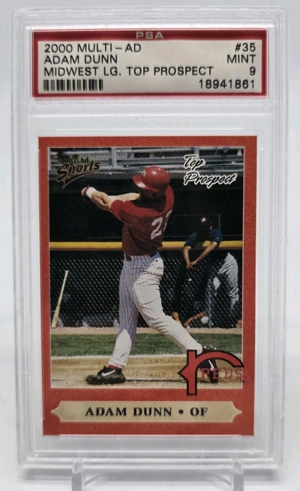 2000 Multi-Ad ADAM DUNN Midwest League Top Prospect PSA 9 Mint (18941861) #35 - Image 2 of 4