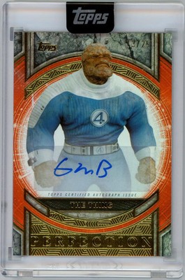 THE THING EBON MOSS-BACHRACH Topps Marvel Collector Perfection Auto Orange /25