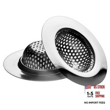 2 Pack - 2.75" Top / 1.5" Basket- Stainless Steel Bathtub Drain Strainer Cover