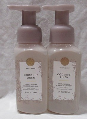 White Barn Bath & Body Works Foaming Hand Soap Lot Set of 2 COCONUT LINEN