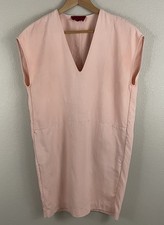 Everlane Womens 0 Pink The Japanese Go Weave Cap Sleeve Cocoon Triacetate Dress