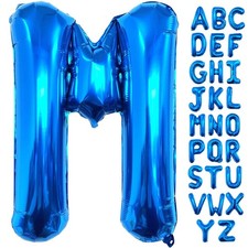40 Inch Large Blue Letter M Balloons Big Size Jumbo Mylar Foil Helium Balloon...