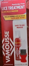 Vamousse Head Lice Treatment Homeopathic 6 fl oz (177ml) And 1 Comb