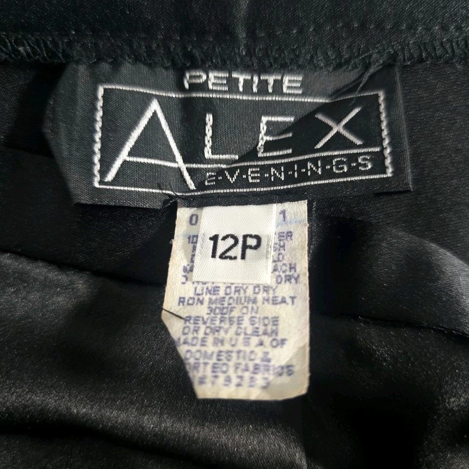 Брюки Alex Evenings миниатюрные черные широкие атласная отделка женская официальная одежда размер 12P - Изображение 2 из 4