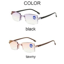 2PCS Rimless Progressive Bifocal Reading Glasses with Anti-Blue Light