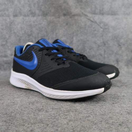 Nike Shoes Big Kids 6.5 Athletic Trainers Star Runner 2.0 Black Blue Sneaker - Picture 1 of 14