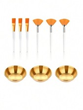 9 Gold Facial Mask Tool Set With Bowls And Fa...