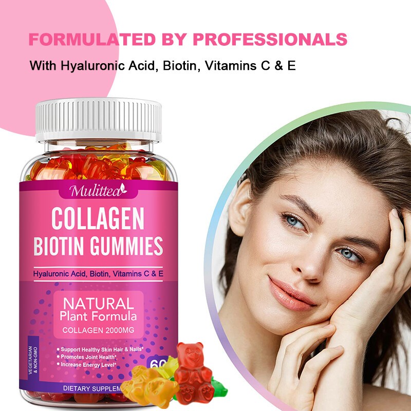Collagen Gummies for Hair Skin and Nail Hydrolyzed Collagen Vitamin C & E
