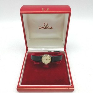 Authentic Omega De Ville Manual Wind Ladies Watch Gold Plated w/ Box Vintage Japan