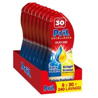 Pril Duo Gel GeschirrspüLmittel, 8X30 WaschgäNge, Mit Zitronenduft+Polpa