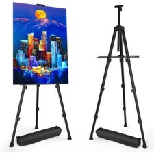 2X Artist Folding Painting Art Easel Adjustable Tripod Display Stand Floor W/Bag