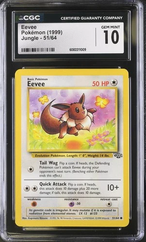 CGC 10 Eevee 51/64 Jungle Pokémon Card