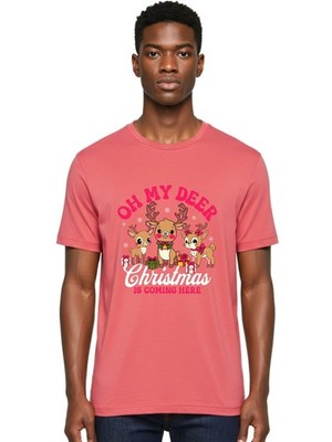 Oh-My-Deer Mens Graphic Tee,100% Cotton,Casual Summer Wear