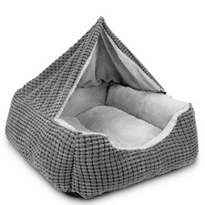 Dog Beds for Large Medium Small Dogs, Rectangle Cave Hooded Blanket Puppy Bed...