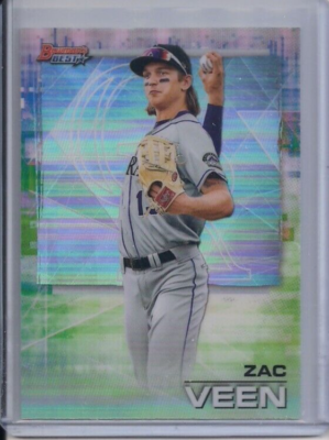 その他 bowman2021 ZAC VEEN atomicrefractor auto 2021 Bowman Chrome Prospects Auto Atomic Refractor /100 Zac