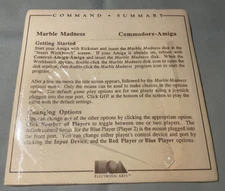 MARBLE MADNESS Commodore Amiga Computer Video Game Command Summary ONLY, NO GAME