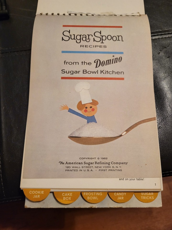 1962 Sugar Spoon Recipes from the Domino Sugar Company Cookbook Easel