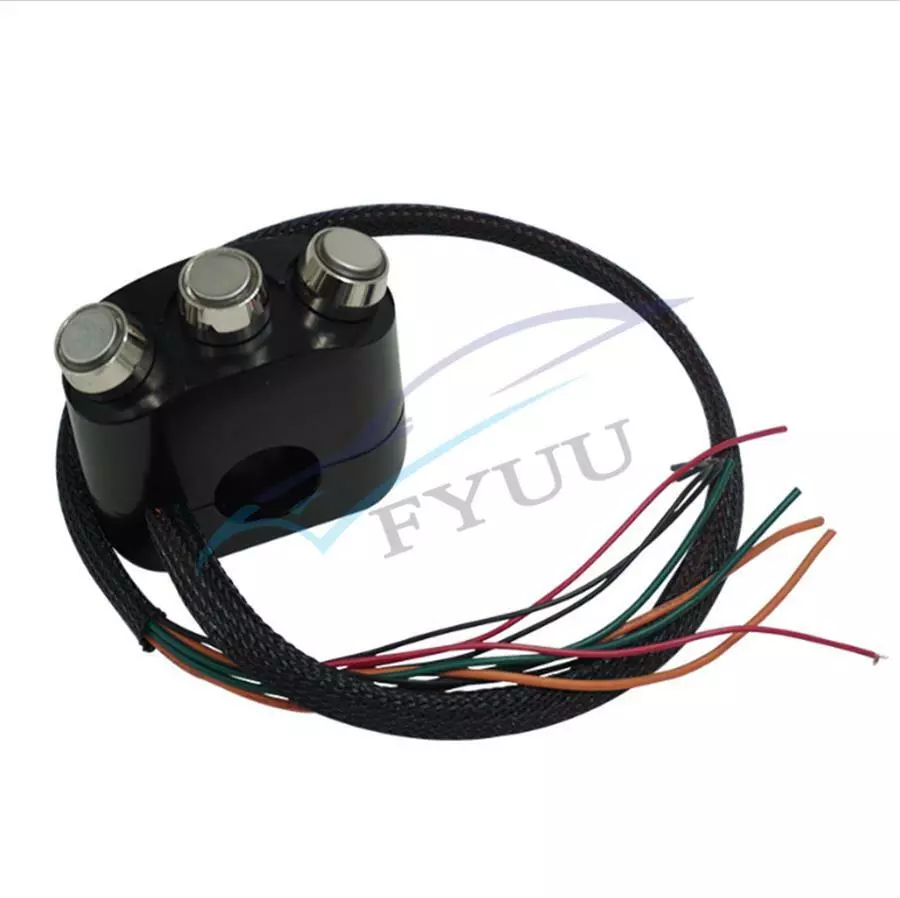 CNC 25mm LED Universal Vintage Motorcycle Handlebar Mount Switch Control Button — 第 3/4 张图片