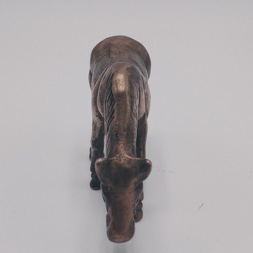 Vintage massive Messing Pferd Figur Briefbeschwerer Reiter Fohlen Figur A1 - Bild 3 von 8