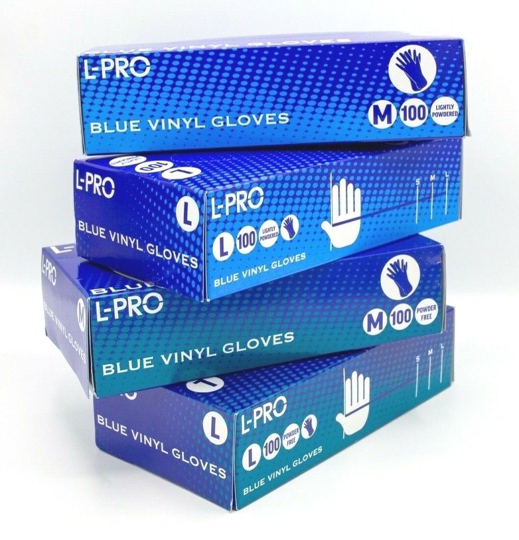Latex Free Vinyl Gloves POWDER FREE Blue Disposable Tattoo Food Multi