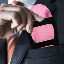 Mens Handkerchiefs Solid Colors Hankies with Pocket Squares Holder for Suit D...