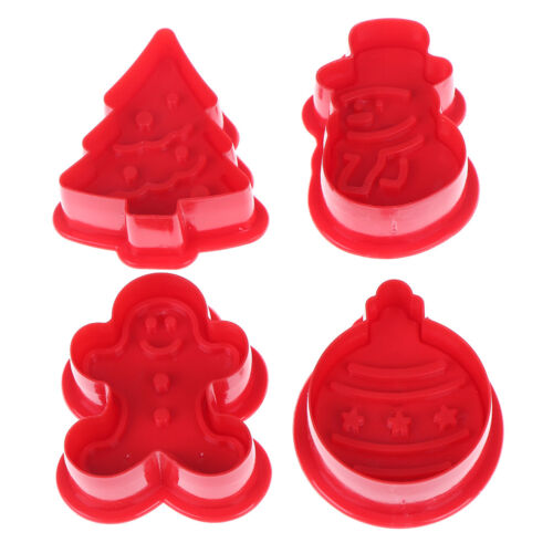 4pcs/set christmas cookie biscuit mold 3d cookie plunger cutter diy baking.FE - Picture 1 of 12