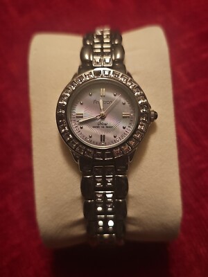 Armitron 75/3689VMDG Women Genuine Crystal Accented Gunmetal Purple Watch 27 mm