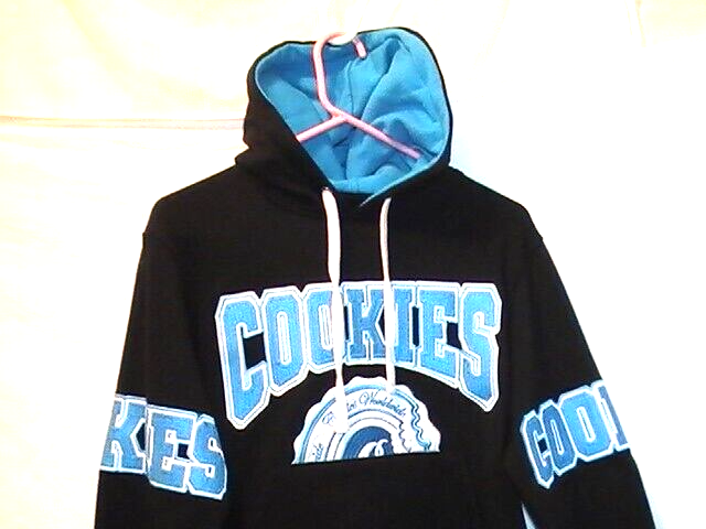 MINT- Small retired COOKIES CLOTHING BRAND DOUBLE UP FLEECE HOODIE  Black/Blue | eBay