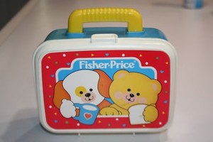 Vtg Fisher Price Shape Sorter Play Food Lunch Box thermos toy sandwich #1054 | eBay